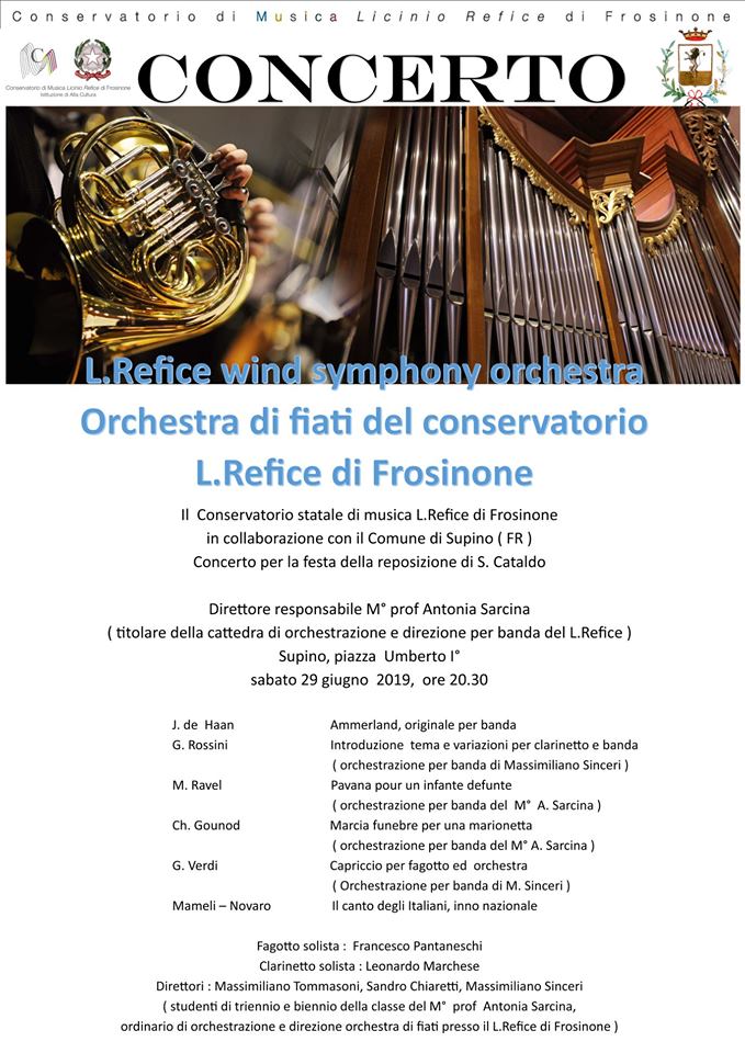Concerto  della Refice Wind Synphony Orchestra a Supino