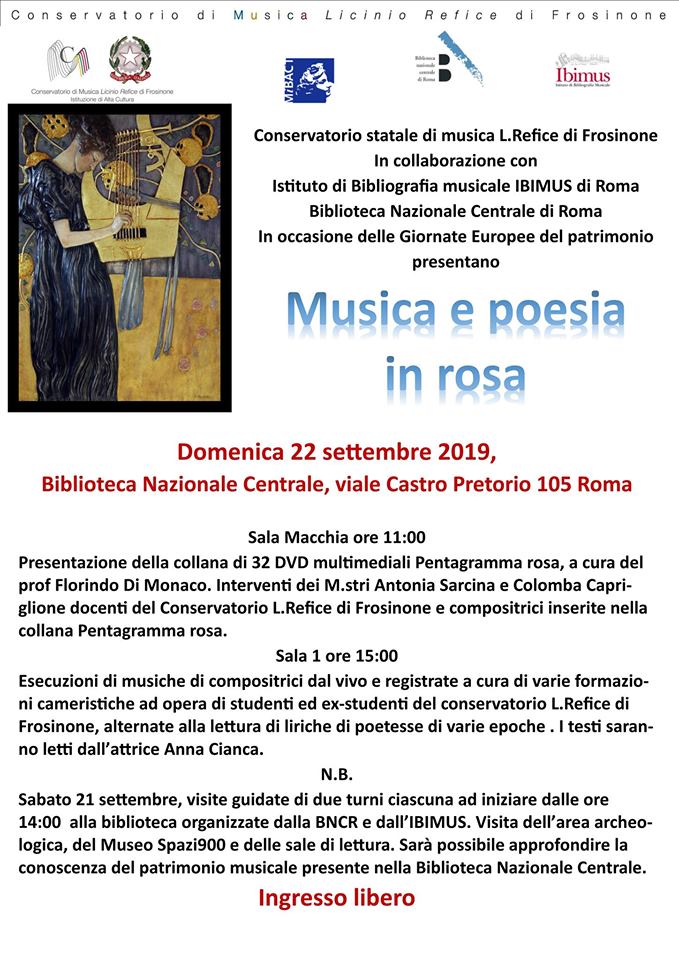 Musica e Poesia in Rosa - Giornata dedicata alla creatività femminile - M° Antonia Sarcina