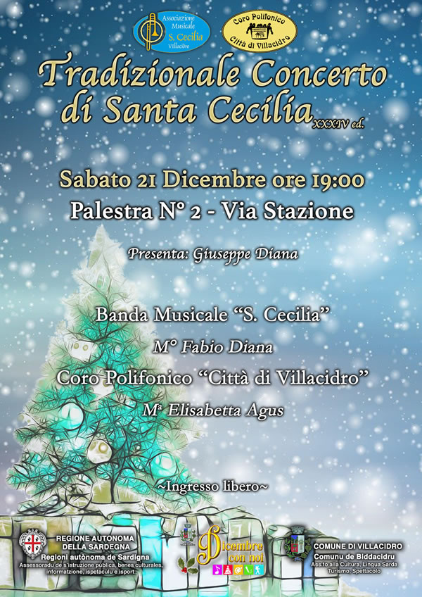 Tradizionale concerto di Santa Cecilia XXXIV Edizione - Associazione Musicale "S. Cecilia" Villacidro