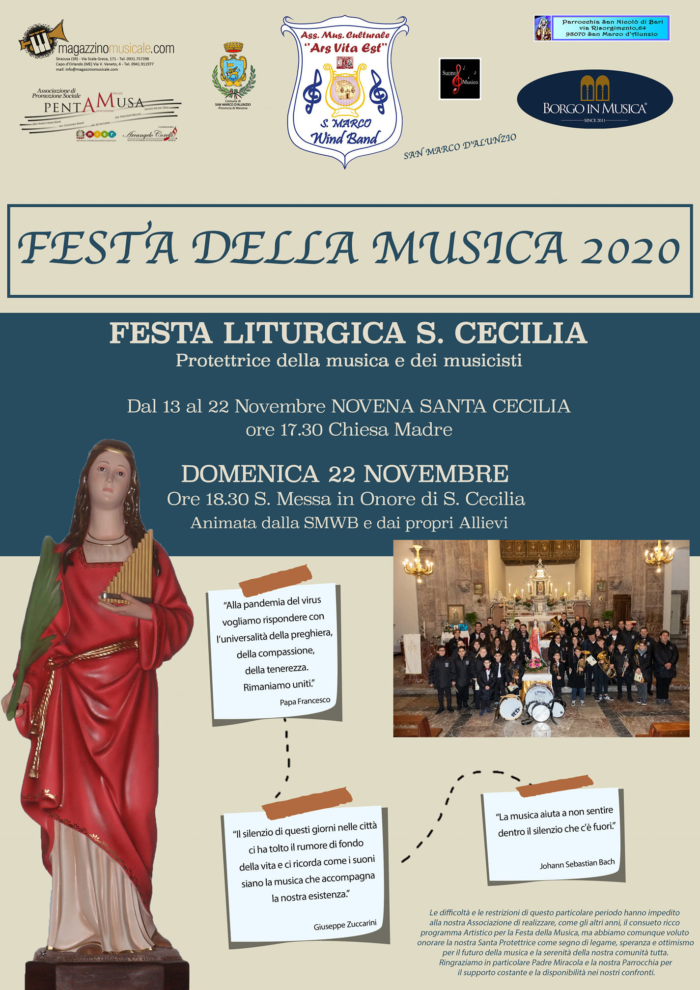 Festa Liturgica di Santa Cecilia animata dalla San Marco Wind Band