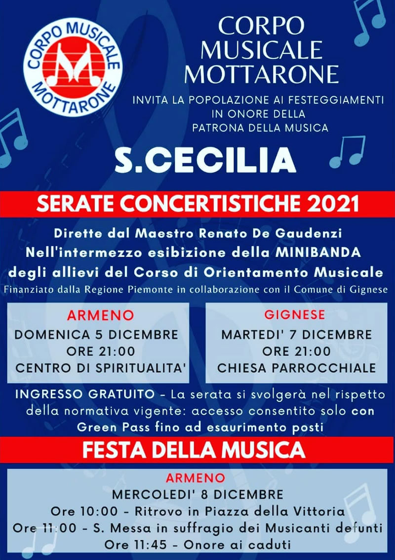 Festeggiamenti di Santa Cecilia - Corpo Musicale Mottarone